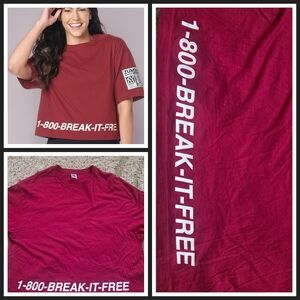 Zumba 1-800-Break-It-Free Drop Shoulder Boxy Tee